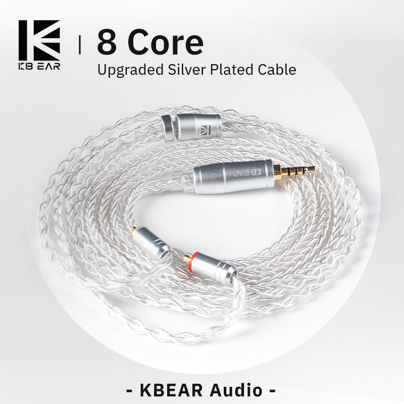 Eachine Drone E010 - KBEAR 8 Core Earphone berkabel perak