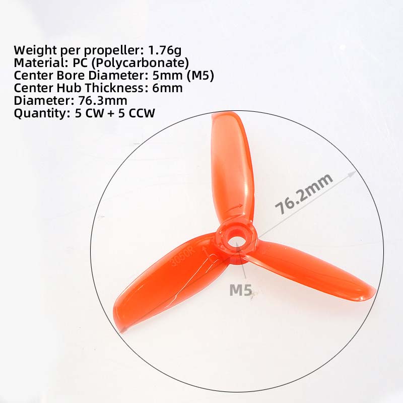 3050 Baling-baling 3 Inci, 5CW - Fpv Drone Motor ulasan dan harga